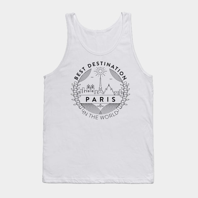 Paris Minimal Badge Design Tank Top by kursatunsal